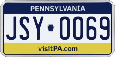 PA license plate JSY0069