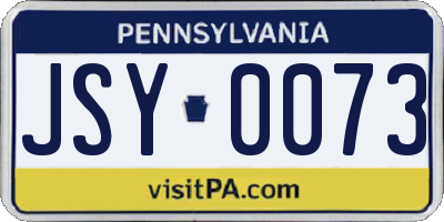 PA license plate JSY0073