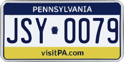 PA license plate JSY0079