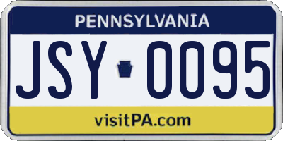 PA license plate JSY0095