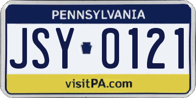 PA license plate JSY0121