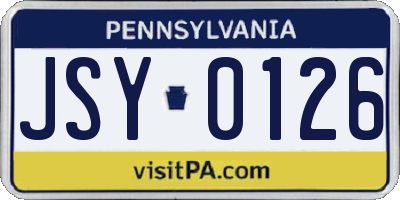 PA license plate JSY0126
