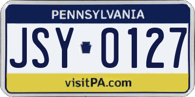 PA license plate JSY0127