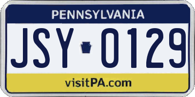 PA license plate JSY0129