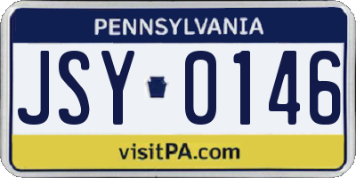 PA license plate JSY0146