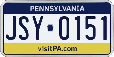 PA license plate JSY0151
