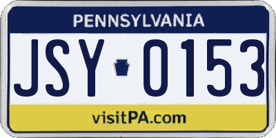 PA license plate JSY0153
