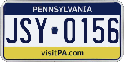 PA license plate JSY0156
