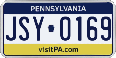 PA license plate JSY0169