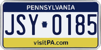 PA license plate JSY0185