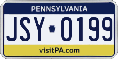PA license plate JSY0199