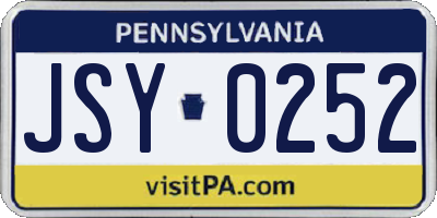 PA license plate JSY0252