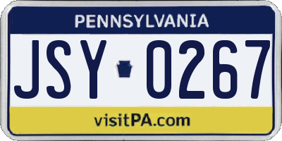 PA license plate JSY0267