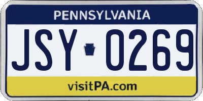 PA license plate JSY0269