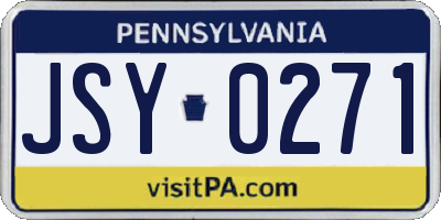 PA license plate JSY0271