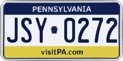 PA license plate JSY0272