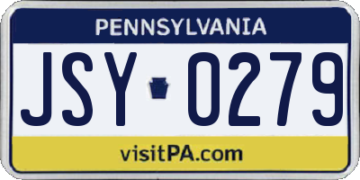 PA license plate JSY0279