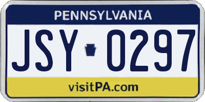 PA license plate JSY0297