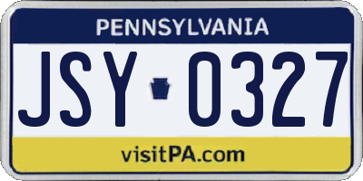 PA license plate JSY0327