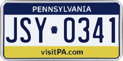 PA license plate JSY0341