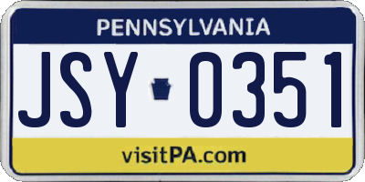 PA license plate JSY0351