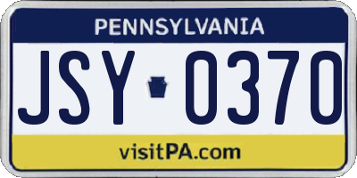 PA license plate JSY0370