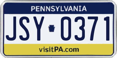 PA license plate JSY0371
