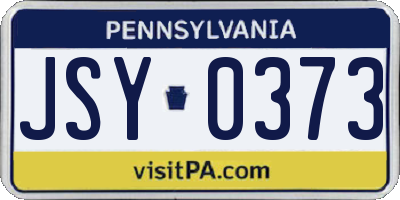 PA license plate JSY0373