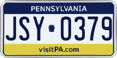 PA license plate JSY0379
