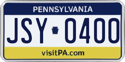 PA license plate JSY0400