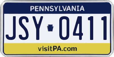 PA license plate JSY0411