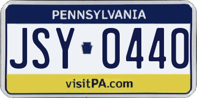 PA license plate JSY0440