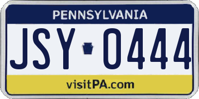 PA license plate JSY0444