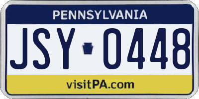 PA license plate JSY0448
