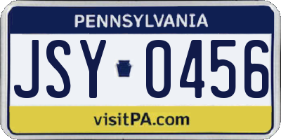 PA license plate JSY0456