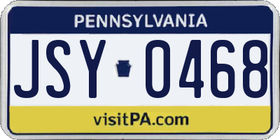 PA license plate JSY0468