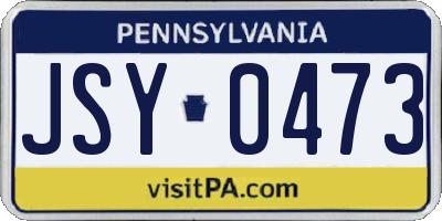 PA license plate JSY0473