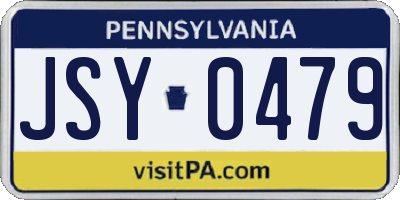 PA license plate JSY0479
