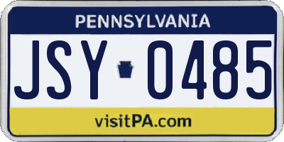 PA license plate JSY0485