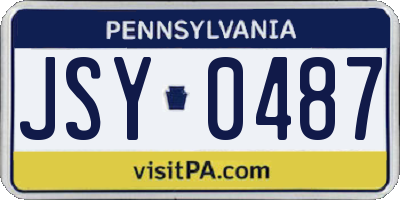 PA license plate JSY0487