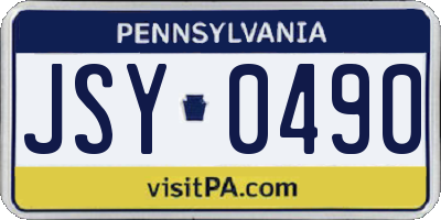 PA license plate JSY0490