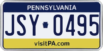 PA license plate JSY0495