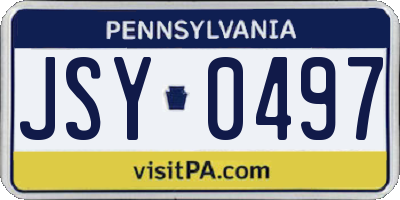 PA license plate JSY0497