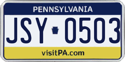 PA license plate JSY0503