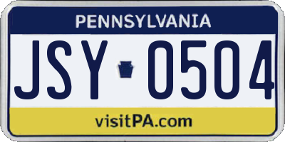 PA license plate JSY0504