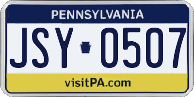 PA license plate JSY0507