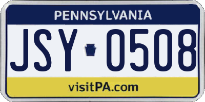 PA license plate JSY0508
