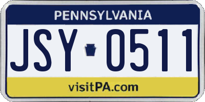 PA license plate JSY0511