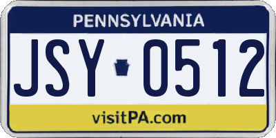 PA license plate JSY0512