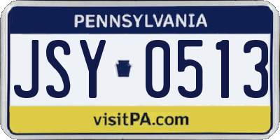 PA license plate JSY0513
